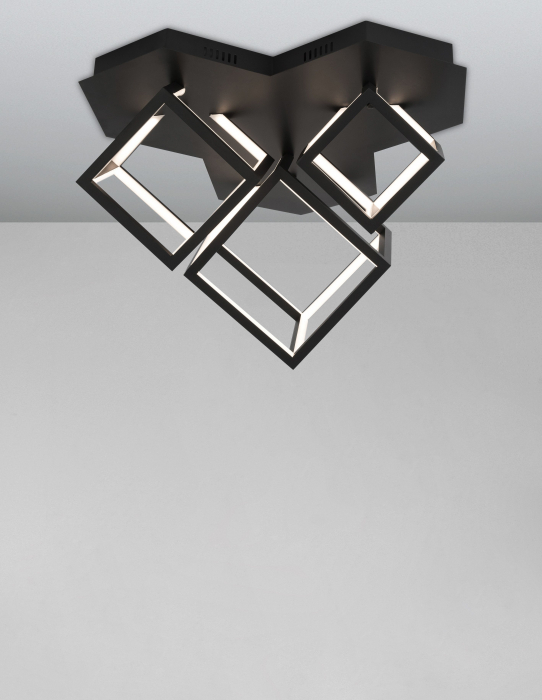 Plafoniera dimabila LED aurie/neagra Gerho 64x41 cm abajur forma 3 cuburi, design minimalist, 9818242 - Novaluce [7]