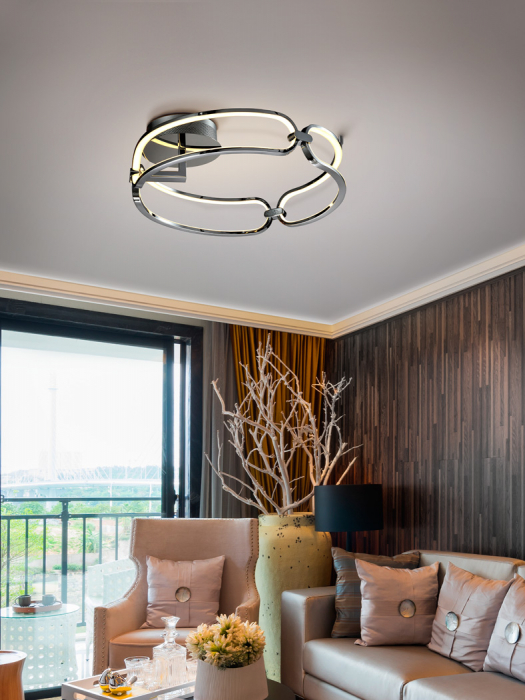 Plafoniera dimabila LED rotunda lux crom/aur roz Githa Ø 47 cm, metal, 786430 - Schuller [8]