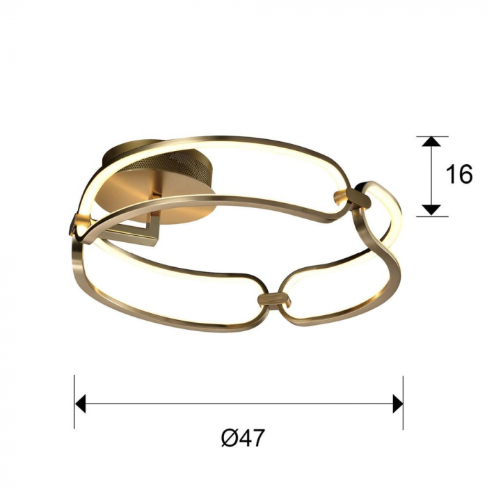Plafoniera dimabila LED rotunda lux crom/aur roz Githa Ø 47 cm, metal, 786430 - Schuller [5]