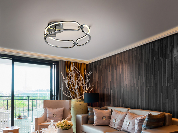 Plafoniera dimabila LED rotunda lux crom/aur roz Githa Ø 47 cm, metal, 786430 - Schuller [9]