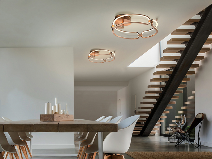 Plafoniera dimabila LED rotunda lux crom/aur roz Githa Ø 47 cm, metal, 786430 - Schuller [3]