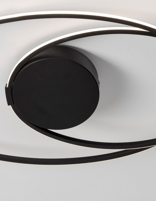 Plafoniera eleganta alba/crom/neagra Jorun 60 cm, iluminare LED, forma ovala, 9500710 - Novaluce [6]