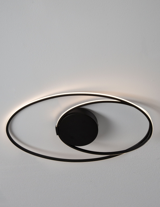 Plafoniera eleganta alba/crom/neagra Jorun 60 cm, iluminare LED, forma ovala, 9500710 - Novaluce [4]