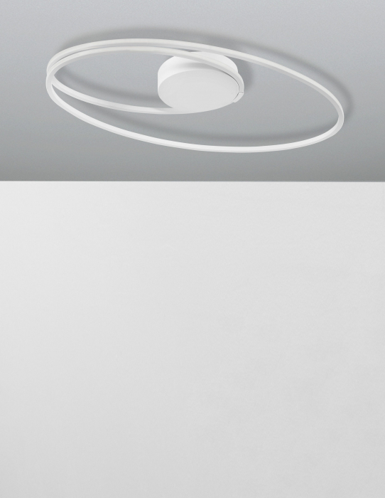 Plafoniera eleganta alba/crom/neagra Jorun 60 cm, iluminare LED, forma ovala, 9500710 - Novaluce [18]