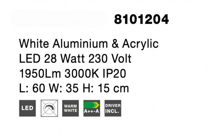 Plafoniera eleganta alba/crom/neagra Jorun 60 cm, iluminare LED, forma ovala, 9500710 - Novaluce [23]