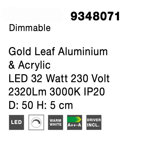 Plafoniera eleganta LED dimabila aurie/neagra/alba Rajma Ø50 cm, design minimalist, 9348071 - Novaluce [9]