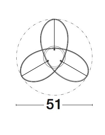 Plafoniera eleganta premium Loop aurie/alba Ø51 cm, forma bucla design modern, 1701101003 - Novaluce [3]