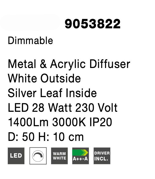 Plafoniera eleganta rotunda aurie/argintie Yacha Ø50 cm, iluminare LED dimabila, 9053821 - Novaluce [13]