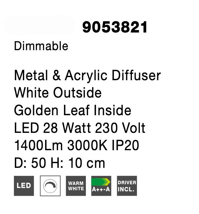Plafoniera eleganta rotunda aurie/argintie Yacha Ø50 cm, iluminare LED dimabila, 9053821 - Novaluce [7]