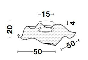 Plafoniera eleganta Wavy 50 cm aurie cu abajur transparent acril, LED 31W, 9054502 - Novaluce [6]