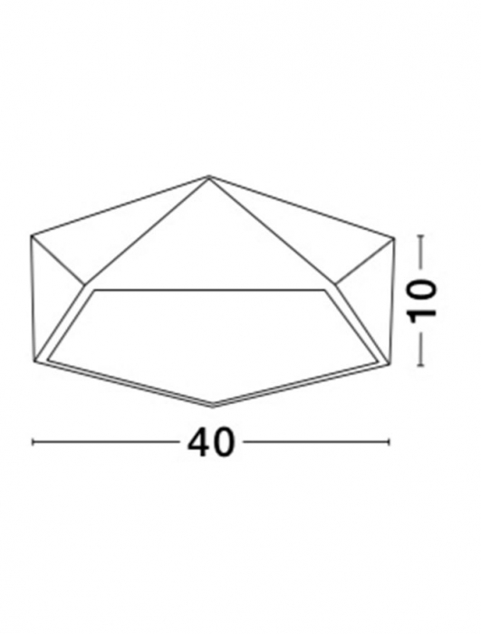 Plafoniera hexagonala diverse culori Drusia Ø 40 cm, din metal, 8186204 - Novaluce [2]
