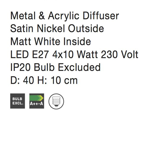 Plafoniera hexagonala diverse culori Drusia Ø 40 cm, din metal, 8186204 - Novaluce [4]