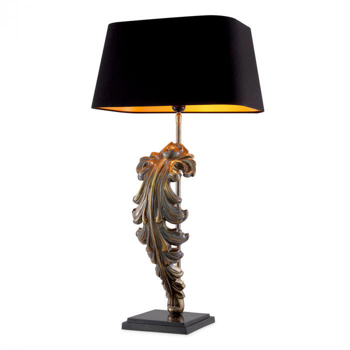   Lampă de masă Beau Site finisaj din alamă vintage inclusiv abajur negru 116261 EICHHOLTZ [1]