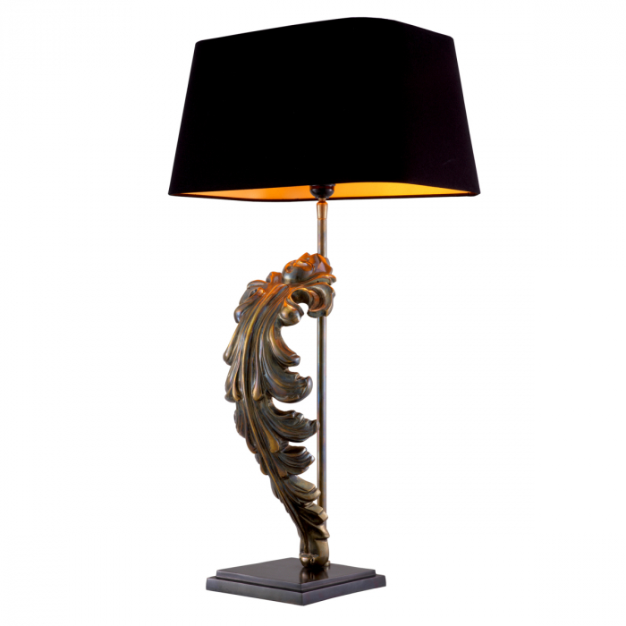   Lampă de masă Beau Site finisaj din alamă vintage inclusiv abajur negru 116261 EICHHOLTZ [3]