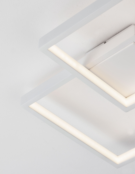 Plafoniera LED alba/neagra stil minimalist Aina 20/25 cm, forma doua patrate suprapuse, 9364037 - Novaluce [11]