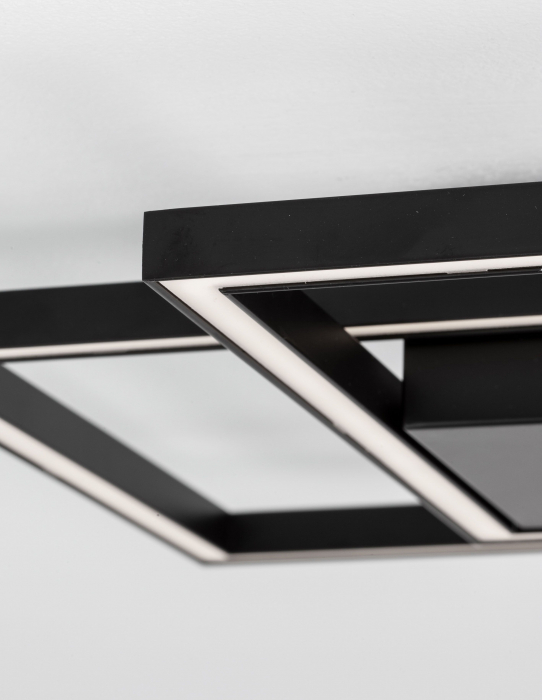 Plafoniera LED alba/neagra stil minimalist Aina 20/25 cm, forma doua patrate suprapuse, 9364037 - Novaluce [5]