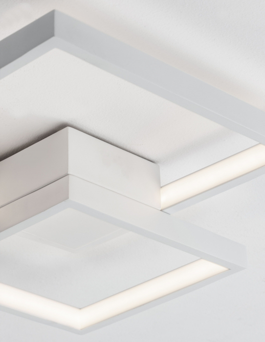Plafoniera LED alba/neagra stil minimalist Aina 20/25 cm, forma doua patrate suprapuse, 9364037 - Novaluce [12]