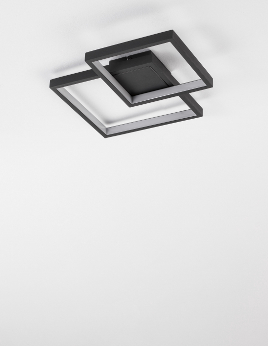 Plafoniera LED alba/neagra stil minimalist Aina 20/25 cm, forma doua patrate suprapuse, 9364037 - Novaluce [2]