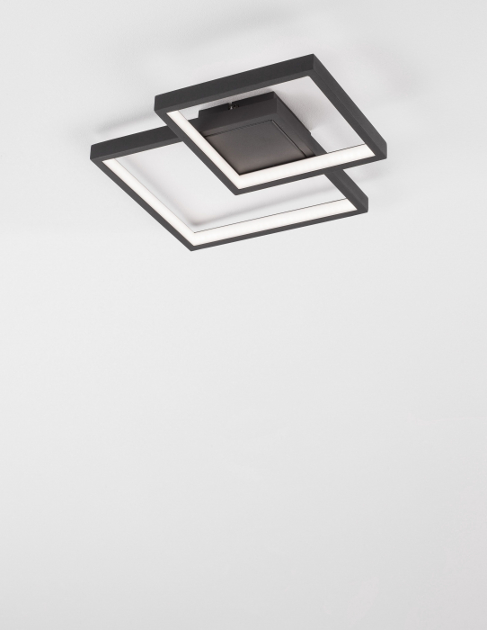Plafoniera LED alba/neagra stil minimalist Aina 20/25 cm, forma doua patrate suprapuse, 9364037 - Novaluce [3]