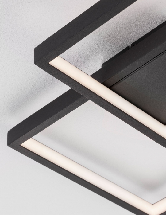 Plafoniera LED alba/neagra stil minimalist Aina 20/25 cm, forma doua patrate suprapuse, 9364037 - Novaluce [6]