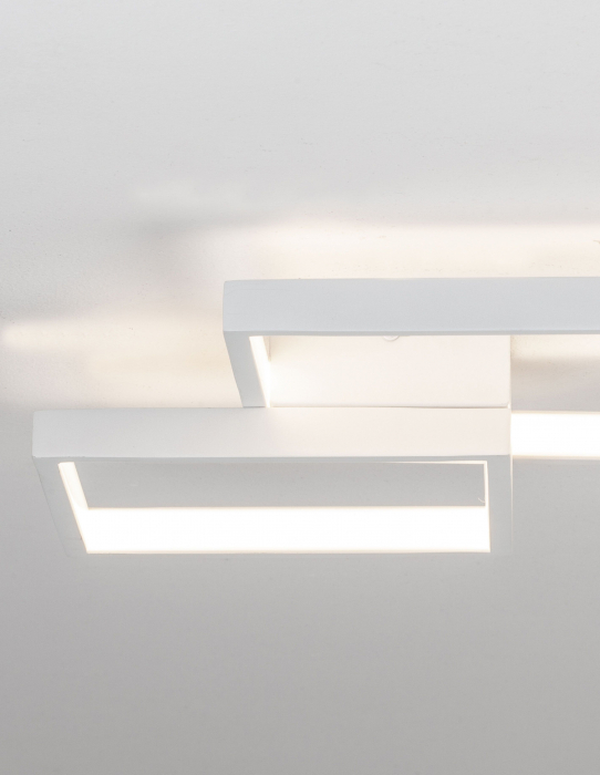 Plafoniera LED alba/neagra stil minimalist Aina 20/25 cm, forma doua patrate suprapuse, 9364037 - Novaluce [14]