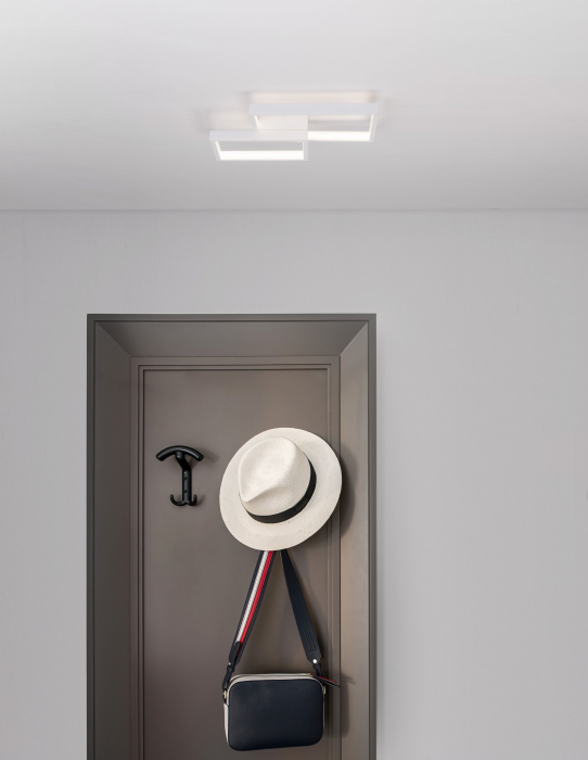 Plafoniera LED alba/neagra stil minimalist Aina 20/25 cm, forma doua patrate suprapuse, 9364037 - Novaluce [15]