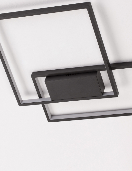 Plafoniera LED dimabila alba/neagra stil minimalist Aina 35/40 cm, forma patrat si dreptunghi suprapuse, 9364034 - Novaluce [12]