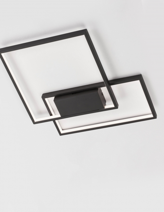 Plafoniera LED dimabila alba/neagra stil minimalist Aina 35/40 cm, forma patrat si dreptunghi suprapuse, 9364034 - Novaluce [11]