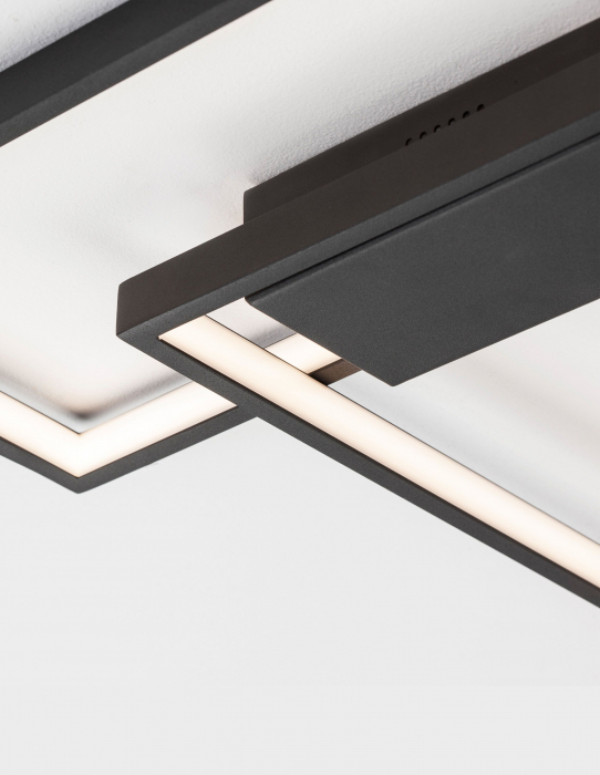 Plafoniera LED dimabila alba/neagra stil minimalist Aina 35/40 cm, forma patrat si dreptunghi suprapuse, 9364034 - Novaluce [14]