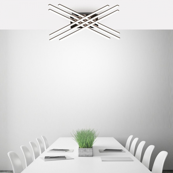 Plafoniera LED crom CROSS 76x76 cm design modern, 003064-001279 - Zumaline [2]