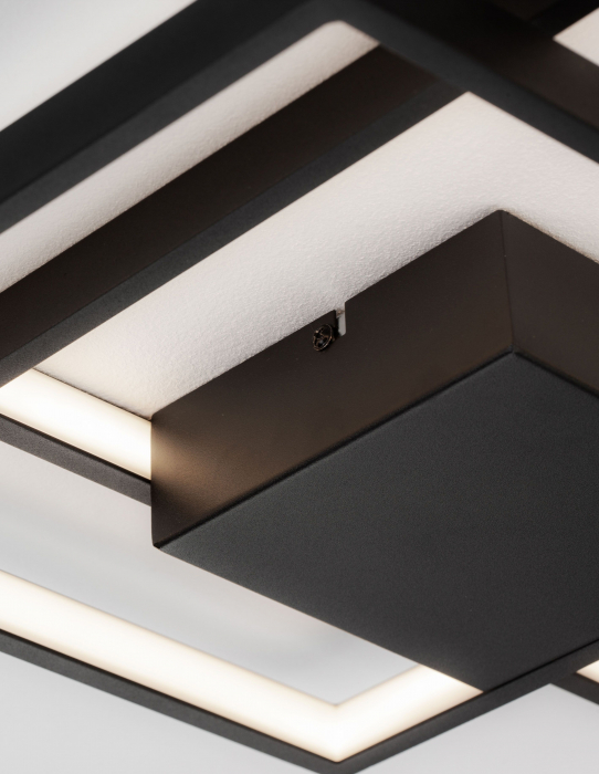 Plafoniera LED dimabila alba/neagra stil minimalist Aina 30/35 cm, forma doua patrate suprapuse, 9364035 - Novaluce [4]
