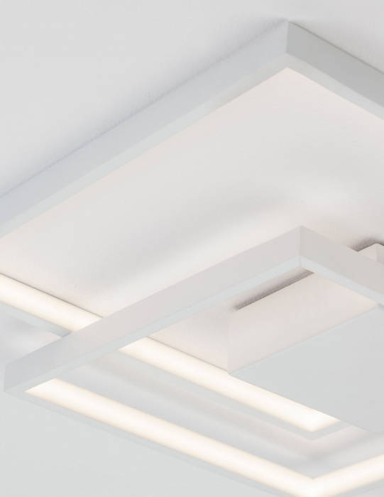 Plafoniera LED dimabila alba/neagra stil minimalist Aina 30/35 cm, forma doua patrate suprapuse, 9364035 - Novaluce [12]