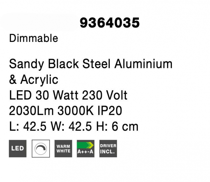 Plafoniera LED dimabila alba/neagra stil minimalist Aina 30/35 cm, forma doua patrate suprapuse, 9364035 - Novaluce [9]