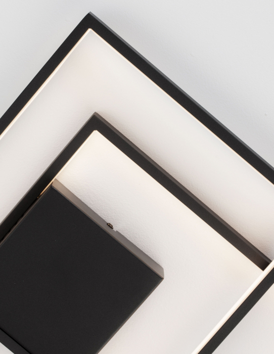 Plafoniera LED dimabila alba/neagra stil minimalist Aina 30/35 cm, forma doua patrate suprapuse, 9364035 - Novaluce [6]