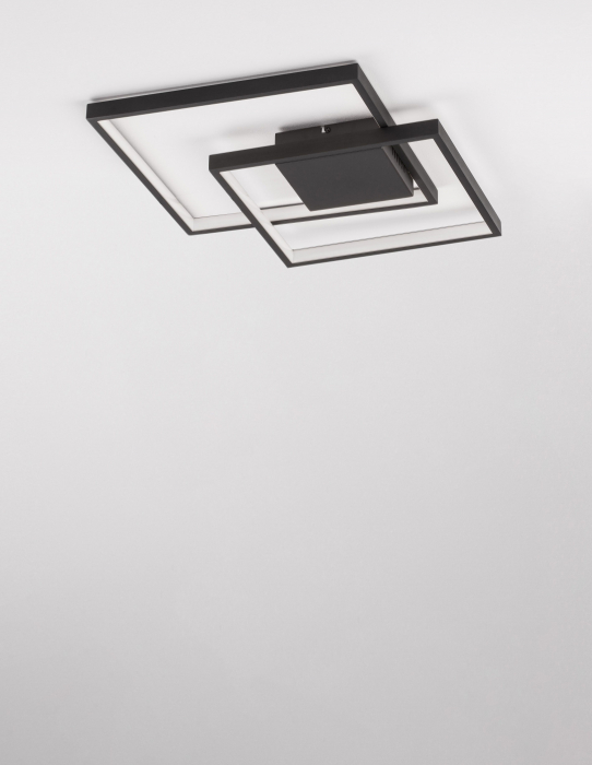 Plafoniera LED dimabila alba/neagra stil minimalist Aina 30/35 cm, forma doua patrate suprapuse, 9364035 - Novaluce [2]