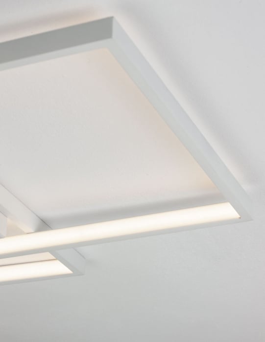 Plafoniera LED dimabila alba/neagra stil minimalist Aina 35/40 cm, forma patrat si dreptunghi suprapuse, 9364034 - Novaluce [4]