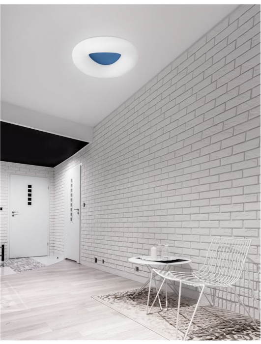 Plafoniera LED dimabila din acril alb Sema Ø 45 cm, baza metal roz/albastru, 9106243 - Novaluce [2]