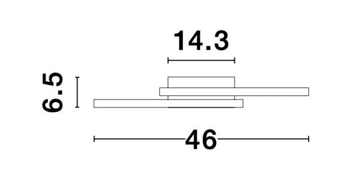 Plafoniera LED Shiri 46 cm alba/neagra, stil minimalist forma geometrica, 8160162 - Novaluce [6]