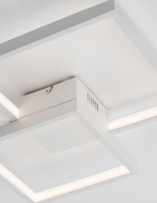 Plafoniera LED Shiri 46 cm alba/neagra, stil minimalist forma geometrica, 8160162 - Novaluce [5]