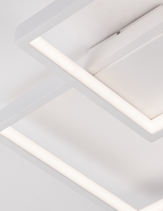 Plafoniera LED Shiri 46 cm alba/neagra, stil minimalist forma geometrica, 8160162 - Novaluce [4]