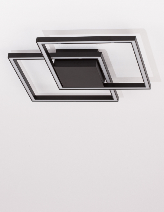Plafoniera LED Shiri 46 cm alba/neagra, stil minimalist forma geometrica, 8160162 - Novaluce [10]