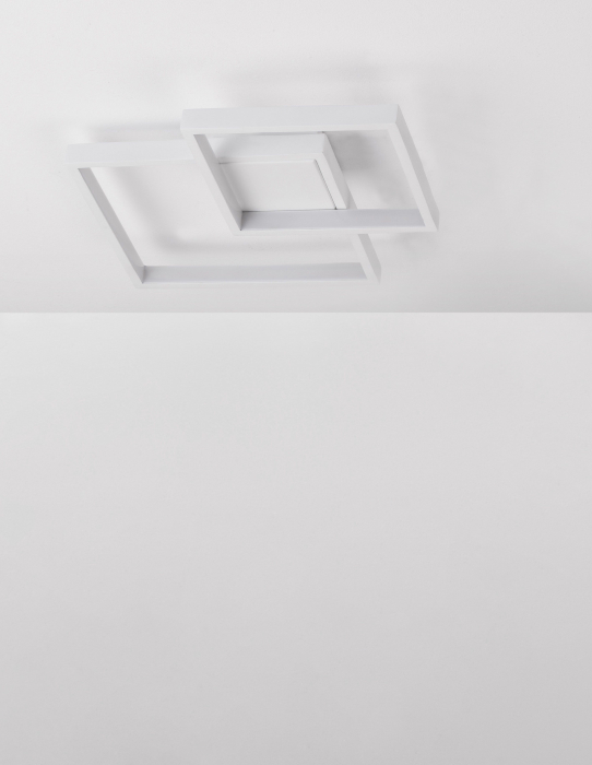Plafoniera LED Shiri 46 cm alba/neagra, stil minimalist forma geometrica, 8160162 - Novaluce [2]