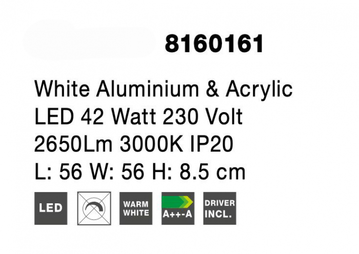 Plafoniera LED Shiri 56 cm alba/neagra, stil minimalist forma geometrica, 9500832 - Novaluce [13]