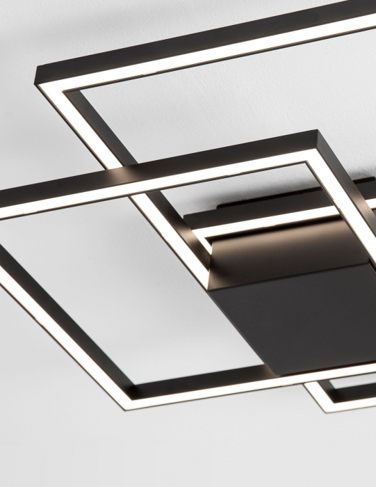 Plafoniera LED Shiri 56 cm alba/neagra, stil minimalist forma geometrica, 9500832 - Novaluce [5]