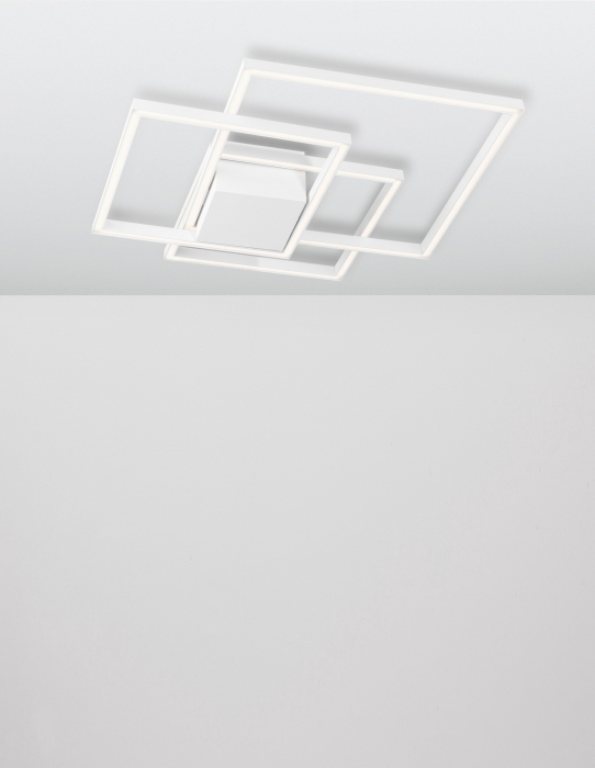 Plafoniera LED Shiri 56 cm alba/neagra, stil minimalist forma geometrica, 9500832 - Novaluce [10]