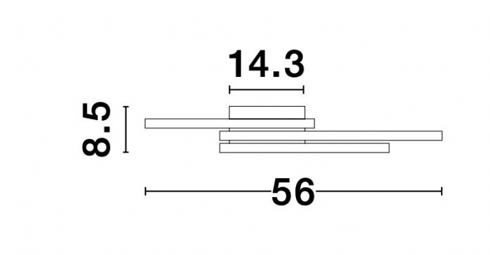 Plafoniera LED Shiri 56 cm alba/neagra, stil minimalist forma geometrica, 9500832 - Novaluce [6]