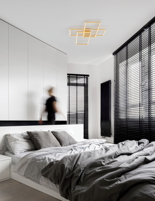 Plafoniera LED dimabila Shiri 90x67 cm alba/neagra/aurie, stil minimalist forma geometrica, 9508431 - Novaluce [21]
