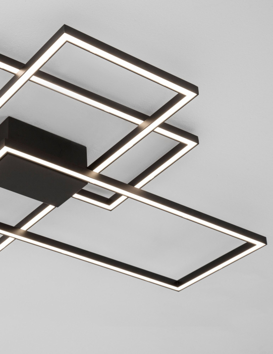 Plafoniera LED dimabila Shiri 90x67 cm alba/neagra/aurie, stil minimalist forma geometrica, 9977001 - Novaluce [11]
