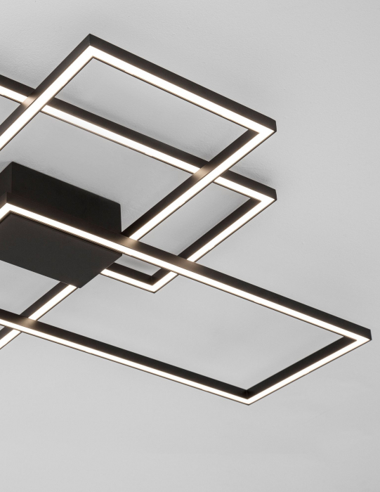 Plafoniera LED dimabila Shiri 90x67 cm alba/neagra/aurie, stil minimalist forma geometrica, 9508431 - Novaluce [4]
