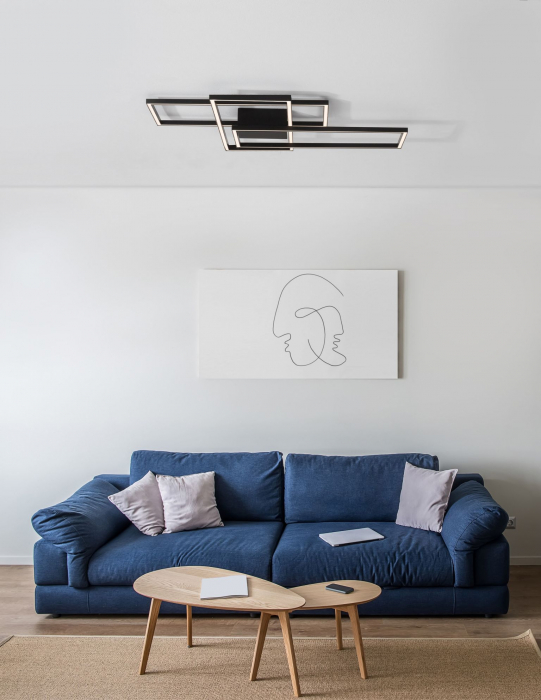 Plafoniera LED dimabila Shiri 90x67 cm alba/neagra/aurie, stil minimalist forma geometrica, 9508431 - Novaluce [6]
